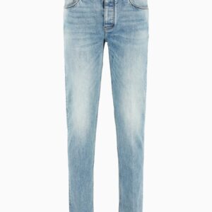 JEAN J75 COUPE SLIM EN DENIM LAVÉ À LA PIERRE AVEC FRANGES