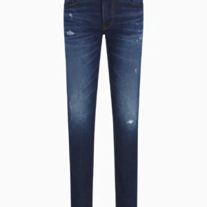 JEAN COUPE SLIM J75 EN DENIM STRETCH LAVÉ À   EFFET SALI